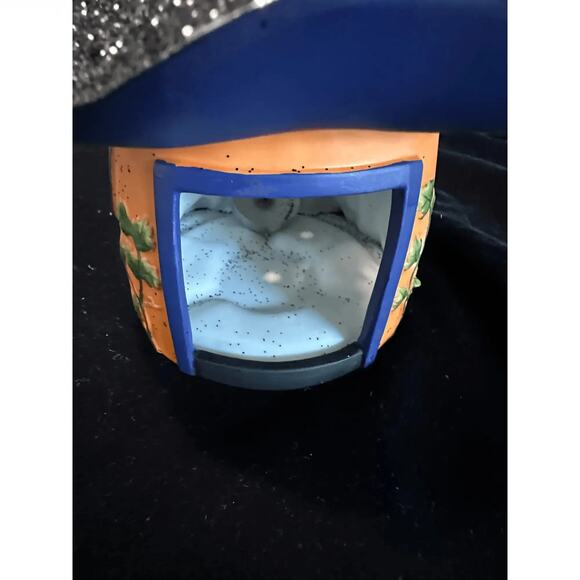 PartyLite Pumpkin Witch House Tealight Holder Halloween Decor Votive Glitter - Picture 5 of 10